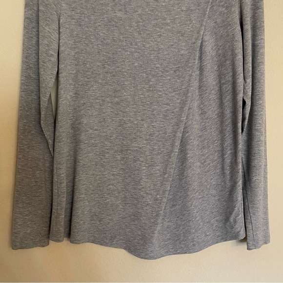 Theory Shirt Small knit long sleeve Pleat Detail Asymmetrical Gray Crew - Picture 8 of 13